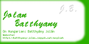 jolan batthyany business card